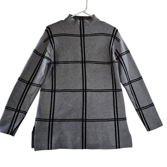 Ellen Tracy Turtleneck Sweater Gray/Black Women's Size M - Picture 1 of 7